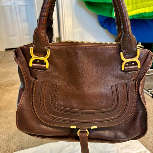 Chloe Marcie Medium Zip Leather Satchel Bag with dust bag 🌻🧡 - Picture 12 of 16